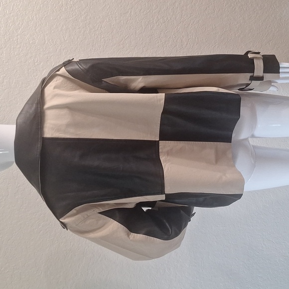 ee:some Open Front Jacket Tan/Black Faux Leather - Picture 6 of 12